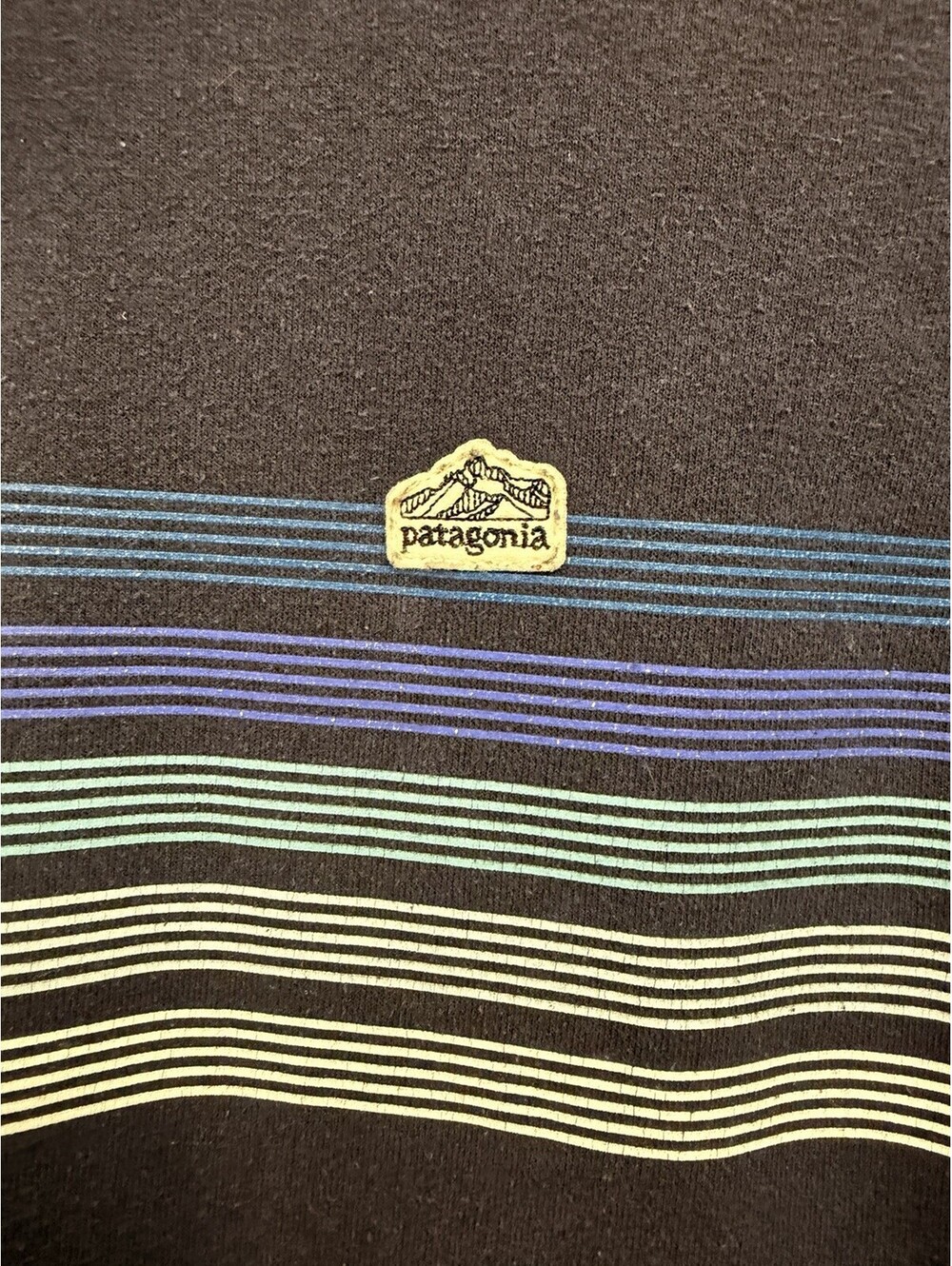 Patagonia Hoodie Mens M Blue Pullover Striped Heavyweight Uprisal Outdoor Pocket - Picture 3 of 6